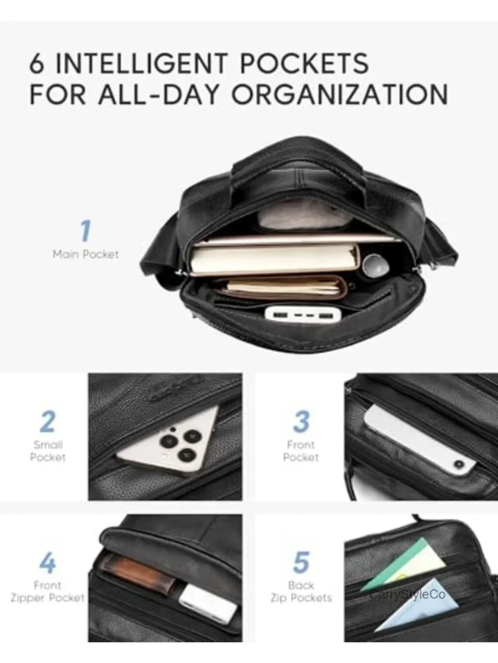Vegan Leather Men Messenger Satchel Crossbody Sling Bag Shoulder Purse